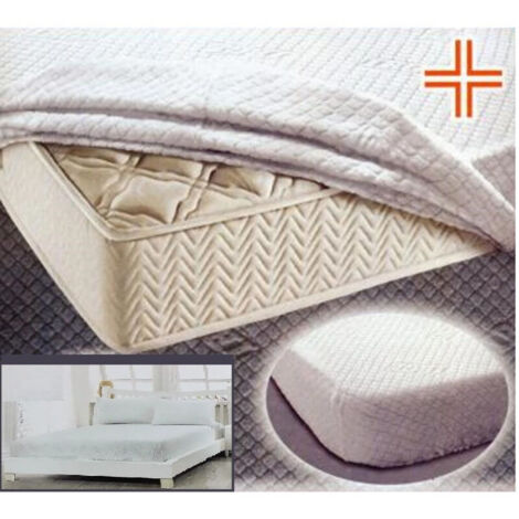 1-Square Stretch Terry Jersey Mattress Cover with Jacquard Pattern 90x200cm
