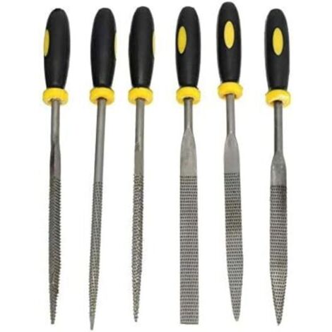 Set of 6 mini hand-held wood files with soft handles for wood and soft ...