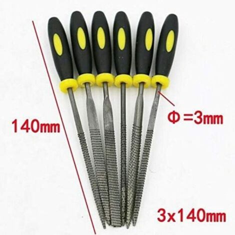 Set of 6 mini hand-held wood files with soft handles for wood and soft ...