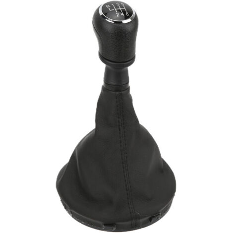 Eosnow Couvercle de pommeau de levier de vitesse de voiture en cuir PU noir, remplacement pour Transport Multivan Caravelle T5 T6 2003 – 20116 vitesses
