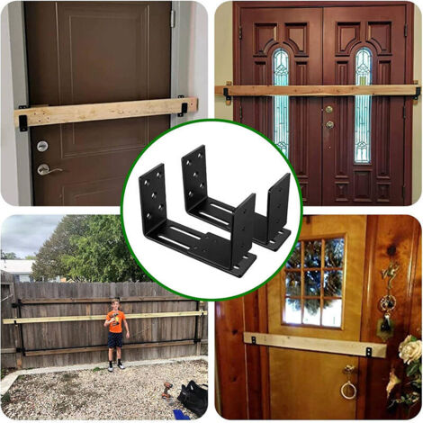 Gate Lock Brackets Set of 2 Barricade Brackets, Adjustable U-Shaped Brackets, Door ...
