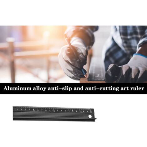 Metal graduated ruler - Safety cutting tool - DIY tool - Non-slip ...