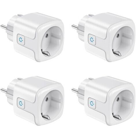 CCYKXA Wi-Fi Smart Plug, 2.4 GHz Smart Plug, 16 A Type F, Energy Consumption Monitoring, Voice Control, Remote Control, 4-Pack Smart Plugs, Compatible with Alexa, Google Home (1/5)