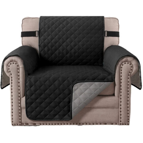 Waterproof polyester sofa cover, solid black color, elastic, waterproof, non-slip, dirt-resistant, pet sofa cushion