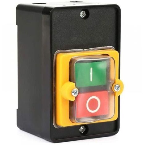 Push Button Switch, AC 220V/380V 10A Waterproof Power Control Push Button Switch On/Off Button Machine Tool Switch