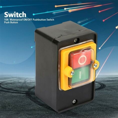 Push Button Switch, AC 220V/380V 10A Waterproof Power Control Push ...