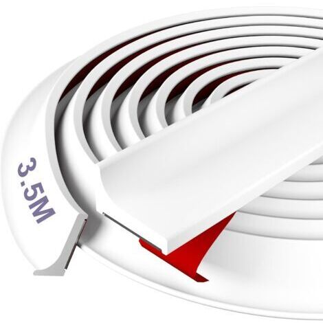 Foldable silicone anti-overflow shower threshold for shower door (white, 4 m)