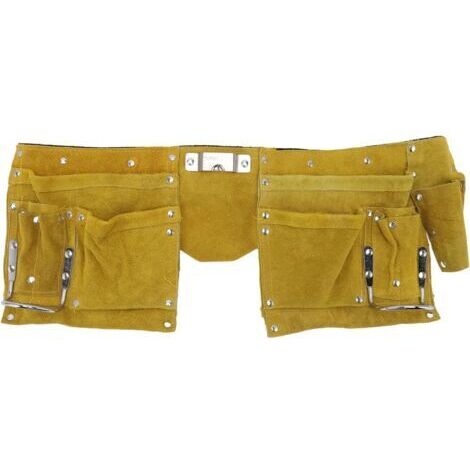 Oil-Bronze Tool Belt, Heavy-Duty Leather Tool Belt, Work Apron, Quick-Release Buckle, Adjustable Belt for Carpenters and Construction Workers (1/5)