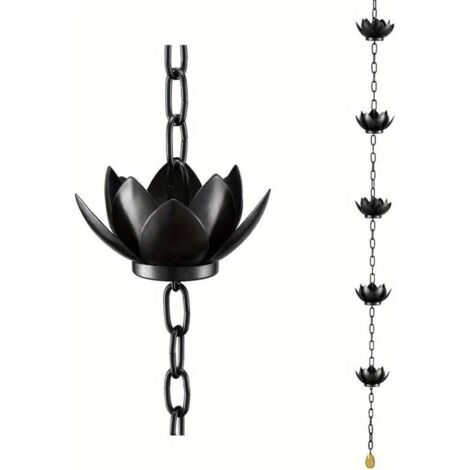 Lotus Rain Gathering Chain for Gutters – Rustproof Iron – Weatherproof – Adjustable Length – Outdoor Decoration