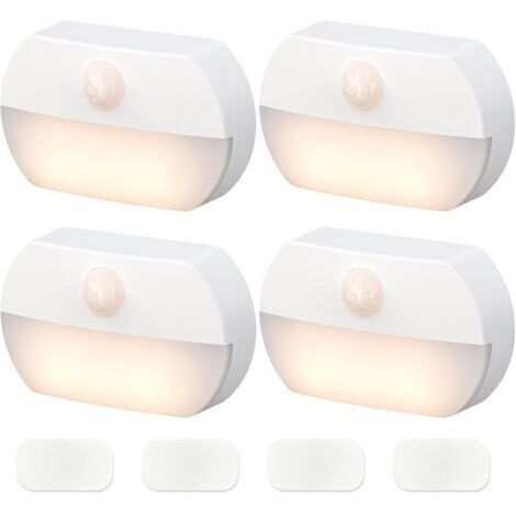 Night light, set of 4, battery powered, with human presence detection function, suitable for hallways, wardrobes and other places. (1/5)