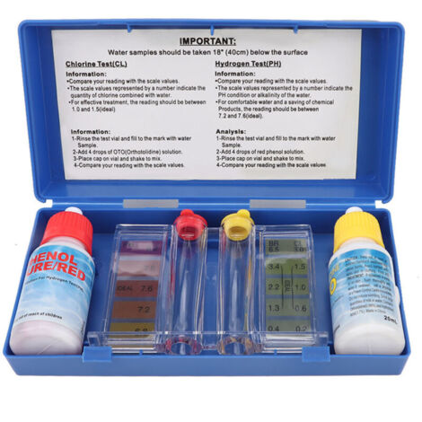 Eosnow Kit de test d'eau de piscine, boîte de test de PH portable, chlore de qualité pour la natation, produits chimiques pour jacuzzi extérieur, brome (1/4)
