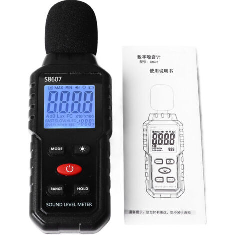 Eosnow Sonomètre numérique LCD, écran rétroéclairé, décibels de bruit, compteur SPL Portable S8607