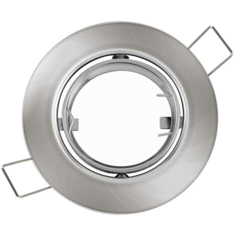 Porta Faretto Portafaretto Supporto Orientabile Incasso Gu10 Mr16 Satinato (1/3)