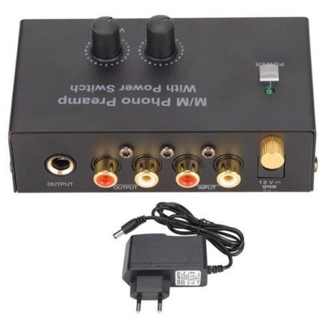 PP500 Phono Preamp - Professional Low-Noise Turntable Preamp with 12V EU DC Adapter - BEL