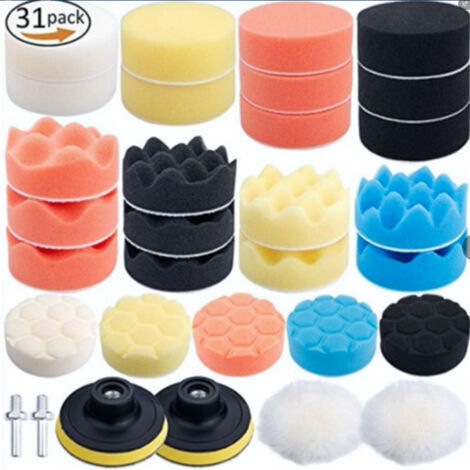 CCYKXA 31-Piece Car Polishing Sponge Kit with M14 Drill Adapter Kit + Polishing Disc + Cleaning Brush for RO/DA Dual Action Polisher (1/5)