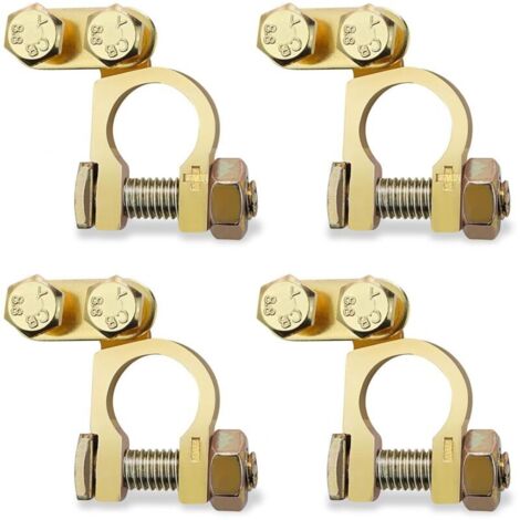 CSPARCV 2 Pairs of Battery Terminals, +/- 12V/24V Copper Battery Terminals, Battery Connector for Car, Boat, Motorcycle, Caravan