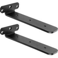 Cyslmuk – 200mm Fixing Bracket – Black Metal Shelf Support – Heavy Duty up to 200kg – Concealed or Visible Fixing