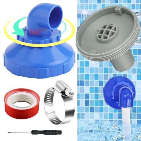 32mm pool inlet/outlet nozzle, 360° rotating, adjustable. Compatible with Intex & Bestway, ideal for filling and circulating water. (1/5)