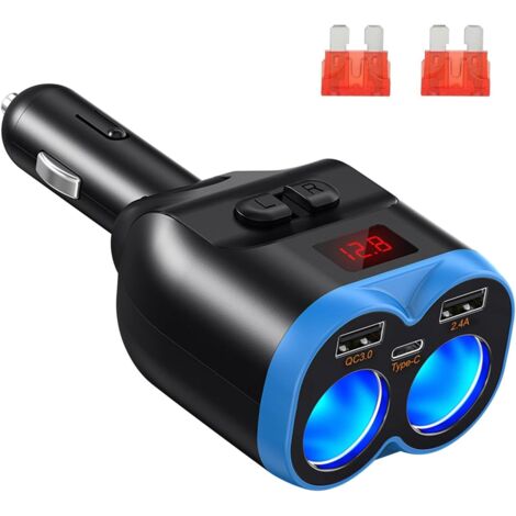 Car Charger, Dual USB A and PD Ports with LED Voltmeter for 12V/24V Car Devices (1/5)