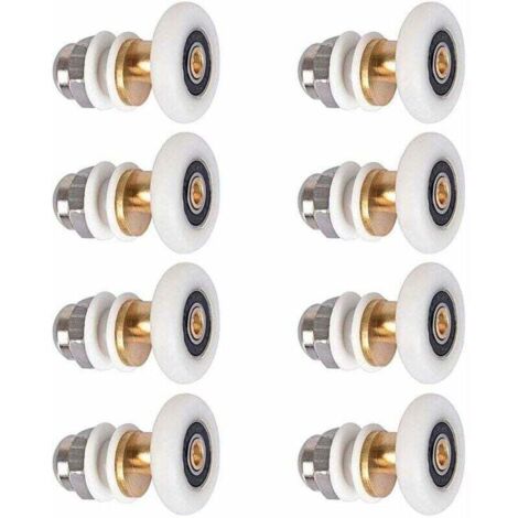 Shower Door Roller, Sliding Shower Enclosure Door Rollers, Pulleys, Replacement Wheels for Rollers with 27mm Wheel Diameter, 8 Pieces (1/5)