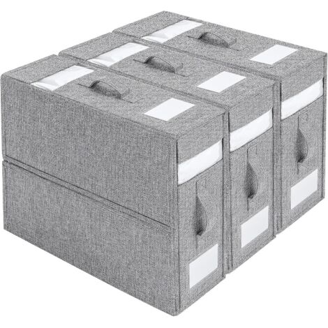 Set of 3 Foldable Storage Boxes for Bed Sheets and Duvet Covers, Linen Organizers for Neatly Organized Bed Sheets with Handles (1/5)