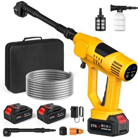 Cordless High Pressure Washer, 65 Bar Battery-Powered High Pressure Washer with 6-in-1 Nozzle, 2 x 3.0Ah Batteries, 10 Pressure Levels, 5M Hose, LCD Touchscreen, Ideal for Cars and Gardens (1/5)