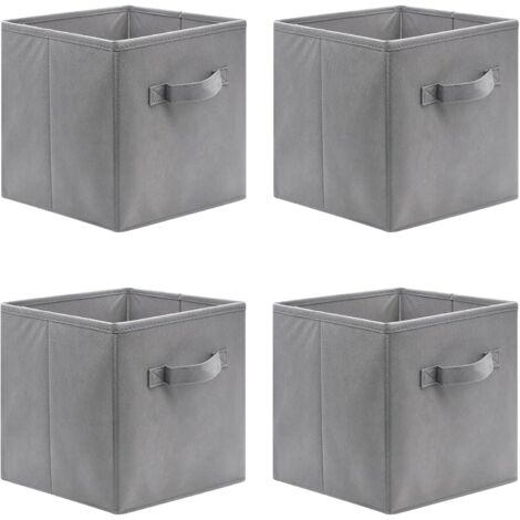 Set of 4 folding storage cubes, 26 x 26 x 28 cm, open storage boxes made of non-woven fabric, fabric drawer, for toys and clothes (1/5)