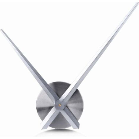 Large wall clock - 3D hands - Quartz movement clock - Crafts - Home decor (Silver) (1/5)