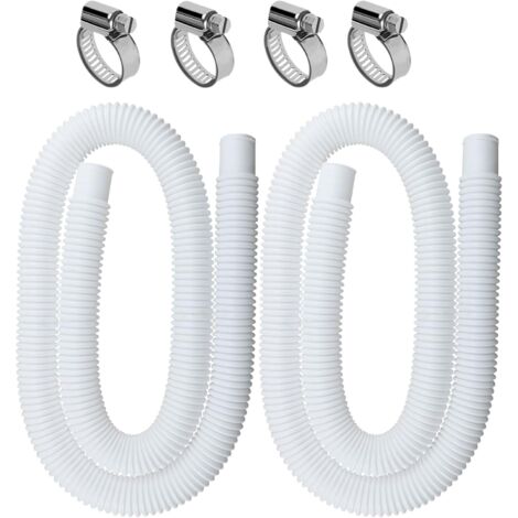 Set of 2 pool hoses 32 mm, 1.5 m, for above ground pools, accessories and spare parts, replacement for pool pump and filter. (1/5)