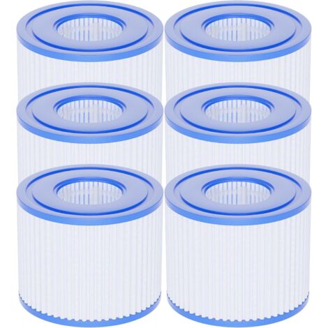 Type VI inflatable filter cartridges compatible with Lay-Z spas, 90352E, 58323E, 58323, 58324 and 90427E, 107 x 79 mm, pack of 6 (1/5)