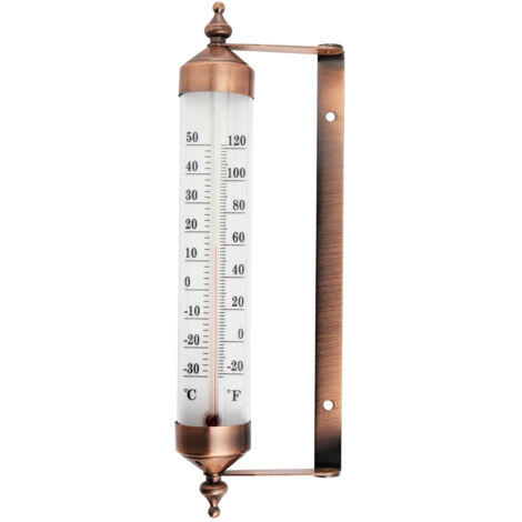 Outdoor thermometer with gauge, bronze effect – Elegant outdoor garden thermometer suitable for measuring outdoor temperature, greenhouse, garage, easy to hang (1/5)