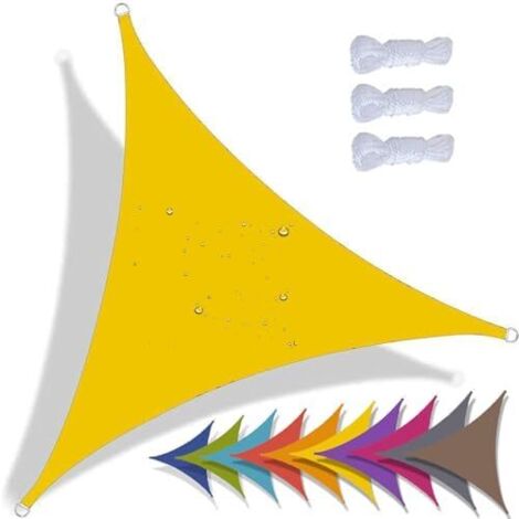 Waterproof triangular shade sail with 95% UV protection for patio, garden, terrace, outdoor space, balcony (3.6 x 3.6 x 3.6 m) (1/5)