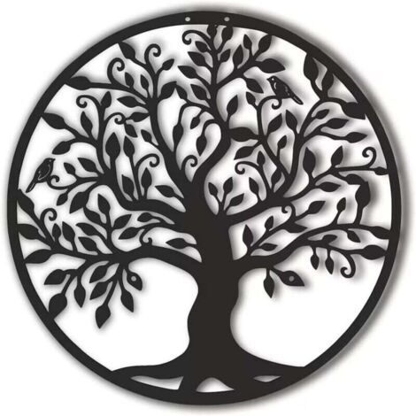 Metal wall art, tree of life, metal tree family logo, wall decoration, home decor (35 x 35 cm) (1/5)