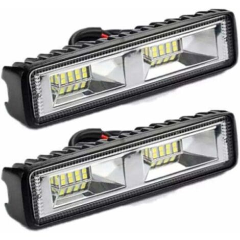 2 x 12V 24V LED Work Lights, 16 LEDs, 48W, Off-Road Work Lights, IP67 Waterproof, for Tractor, Motorcycle, Car, Truck, ATV, SUV (48W) (1/5)