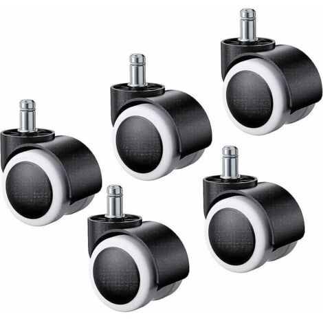 5pcs Office Chair Casters, Universal Hard Floor Casters, Replacement Office Chair Casters for Office Chairs, Laminate Flooring, Parquet, Tiles, 11x22mm (1/5)