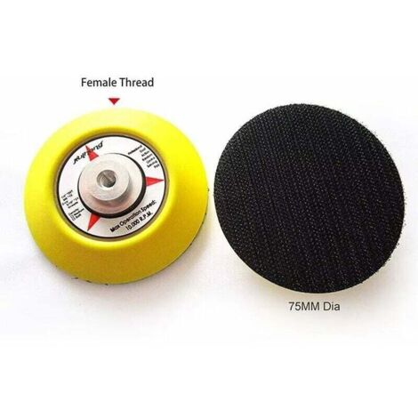 Self-adhesive sanding pad - 75 mm - Magic sticker - For orbital sander - With adapter for electric drill and self-adhesive polishing disc (1/4)