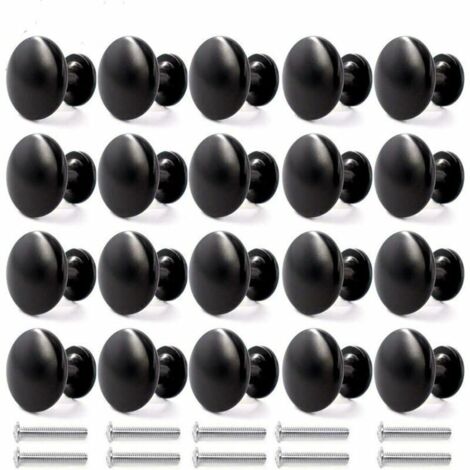 20PCS Door Knobs Drawer Knobs 30mm Vintage Handles Furniture Knobs for Kitchen Cabinets (Black) (1/5)