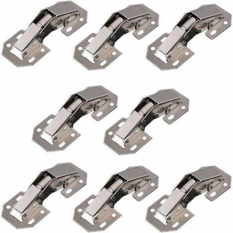 8-Piece Set of Cabinet Door Hinges, Kitchen Door Hinges, 90° Furniture Hinges, Invisible Hinges, Matching Screws, Suitable for Cabinet Doors and Office Cabinet Doors (1/5)