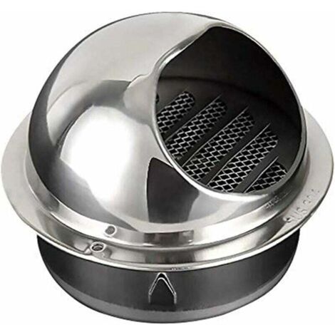 Wall-Mounted Air Outlet, Stainless Steel Air Outlet, Exterior Wall-Mounted Cooker Hood, Rainproof Cap, Spherical Ventilation Cap, Kitchen Ventilation Cover, 150mm