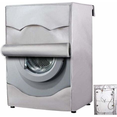 Waterproof protective cover for home washing machine - Sun protection - For front-loading tumble dryers, 60x50x85cm, silver