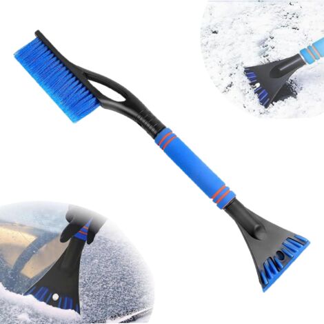 2-in-1 Extendable Car Snow Brush, Car Ice Scraper with Brush, Telescopic Car Snow Brush, 60cm Long with Warm, Non-Slip Handle, Sturdy Car Windscreen Scraper, Car Snow Brush, Paint-Friendly (A)