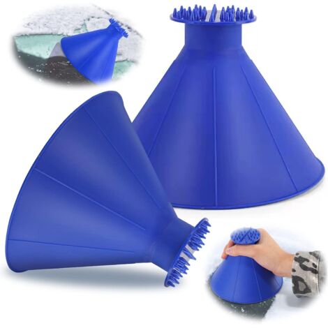 Car Ice Scraper Round, 2-Pack Car Ice Scraper, Car Ice Scraper with Funnel Round, Car Ice Scraper with Funnel 360 Degree Car Window Ice Scraper for Car Windshield Windows