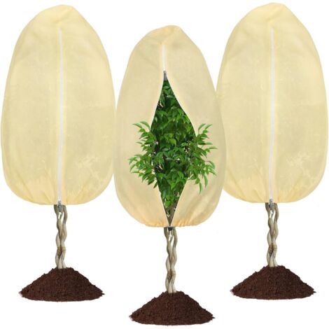 pieces of outdoor winter plant protection, 80 x 100 cm, winter plant protection with zipper, breathable, suitable for potted plants, olive trees (1/5)