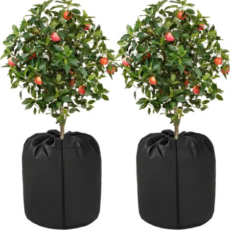 2-pack of plant pot protectors for winter, 40x40cm thermal pot protectors for plants, thermal plant pot protectors, outdoor winter protection with zipper and drawstring (1/5)