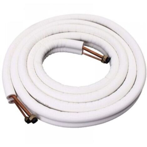 READY TO INSTALL TWIN-TUBE REFRIGERATION PIPING M1 AIR CONDITIONING 1/4 3/8 PRE-ASSEMBLED FITTINGS 1 METERS NF, Tube Diameter (6+10) 1P1 m copper tube with nut (1/4)