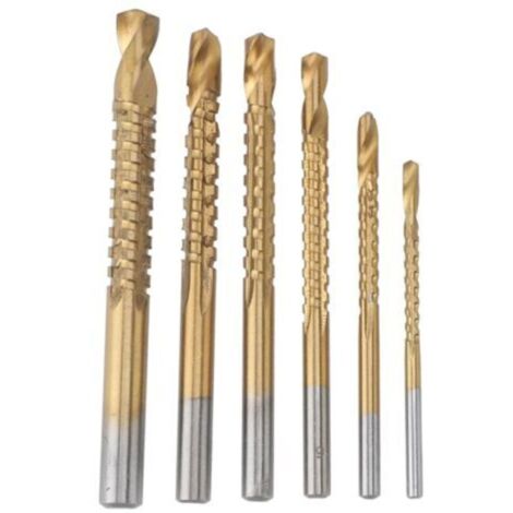 Wood Drill Bit Set, 6-Piece Woodworking Drill Bit Set for Grooving, 3-8mm Drill Bits for Wood, PVC, Plastic Boards, Grooving, Chamfering, and Thin Woodworking