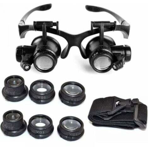 10X, 15X, 20X, 25X Magnification, Adjustable LED Light Loupe for Jewelers and Watchmakers