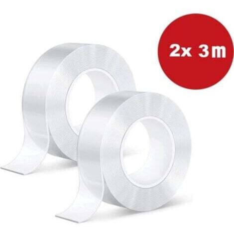 Nano Tape - Work - 2 x 3 meters long - 3 cm wide - Extra strong double-sided tape - Waterproof - Reusable (1/4)