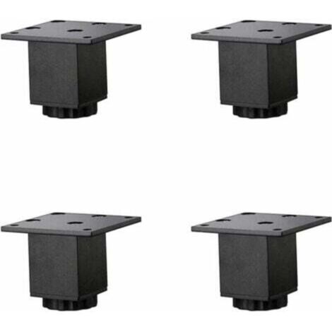 Pieces (5cm/2in) Height Adjustable Aluminum Alloy Furniture Legs, Coffee Table/Sofa Legs, Bathroom/Sink Cabinet Legs, 5-40cm, Matte Black, with Screws (1/4)