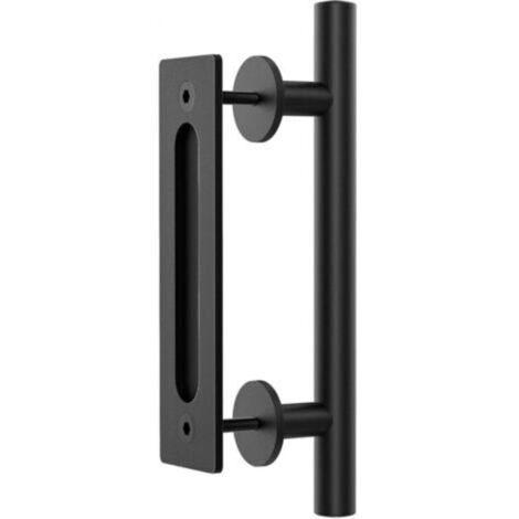 30CM Sliding Door Handle, Black, Suitable for Gates, Garages, Cabinets (1/4)